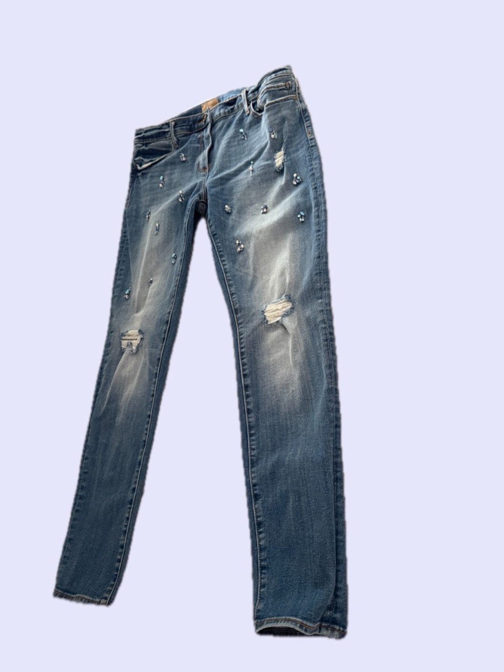 DRIFTWOOD Embellished Distressed Blue Skinny Jeans